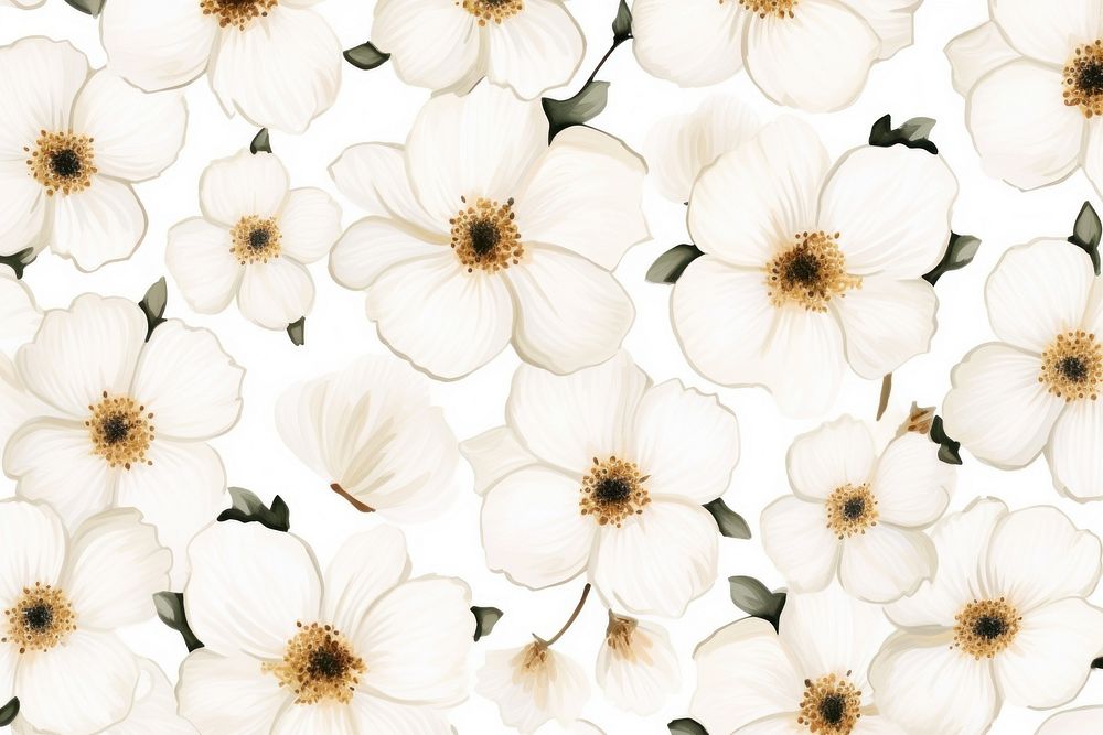 White flower pattern backgrounds petal.