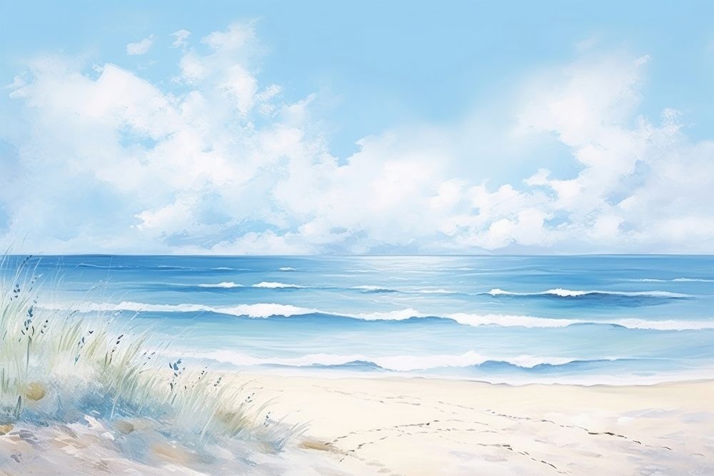  Beach landscape outdoors painting
