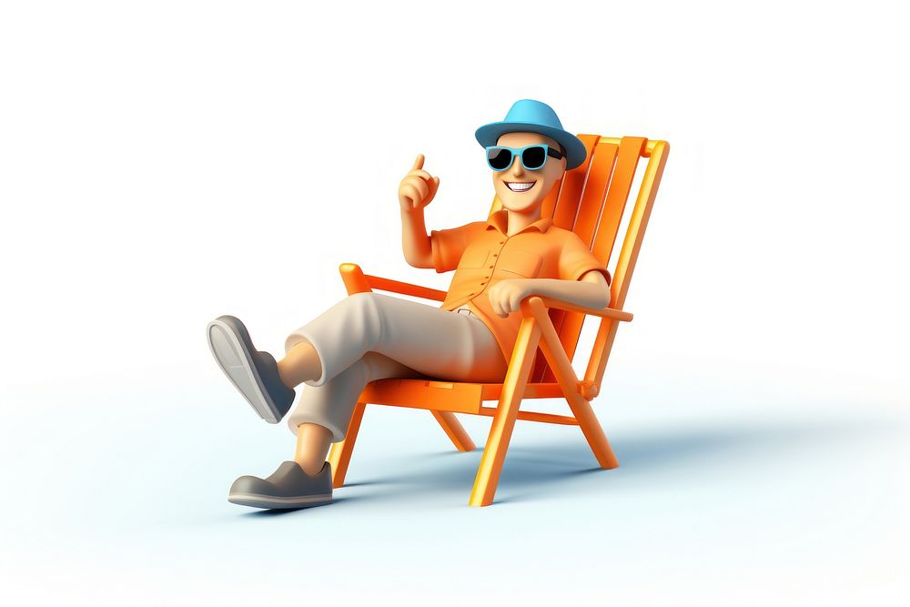 Beach sunglasses sitting chair.