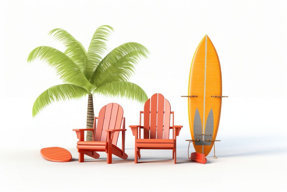 Surfboards chair outdoors summer.
