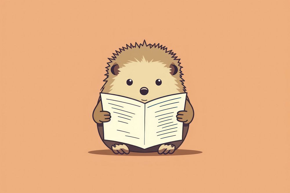 Hedgehog reading animal mammal.
