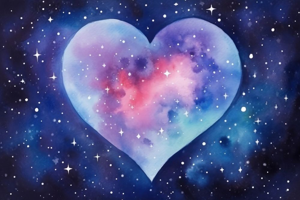 Galaxy heart backgrounds abstract. AI generated Image by rawpixel.