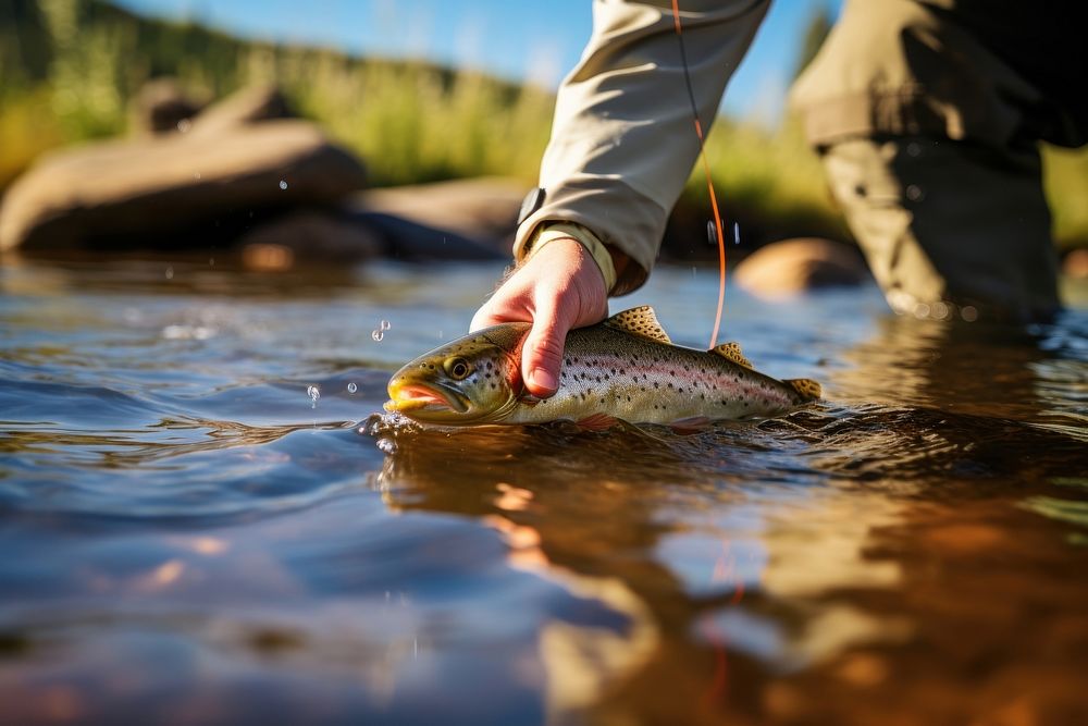 Fly fishing recreation outdoors nature.