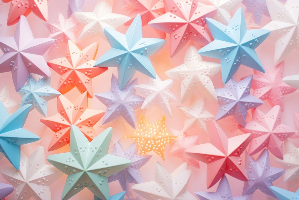 Colorfull pastel star paper pattern art.