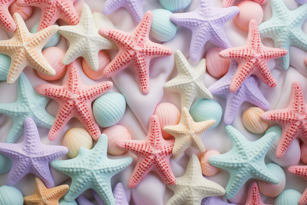 Colorfull pastel starfish pattern backgrounds repetition.