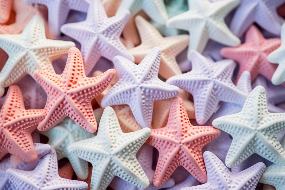 Colorfull pastel starfish pattern invertebrate backgrounds.