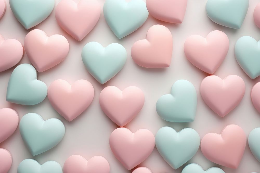 Pastel 3d cute heart big confectionery pattern pill.