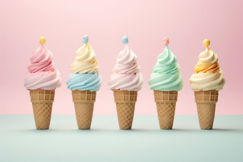 Pastel 3d icecream dessert food sprinkles.