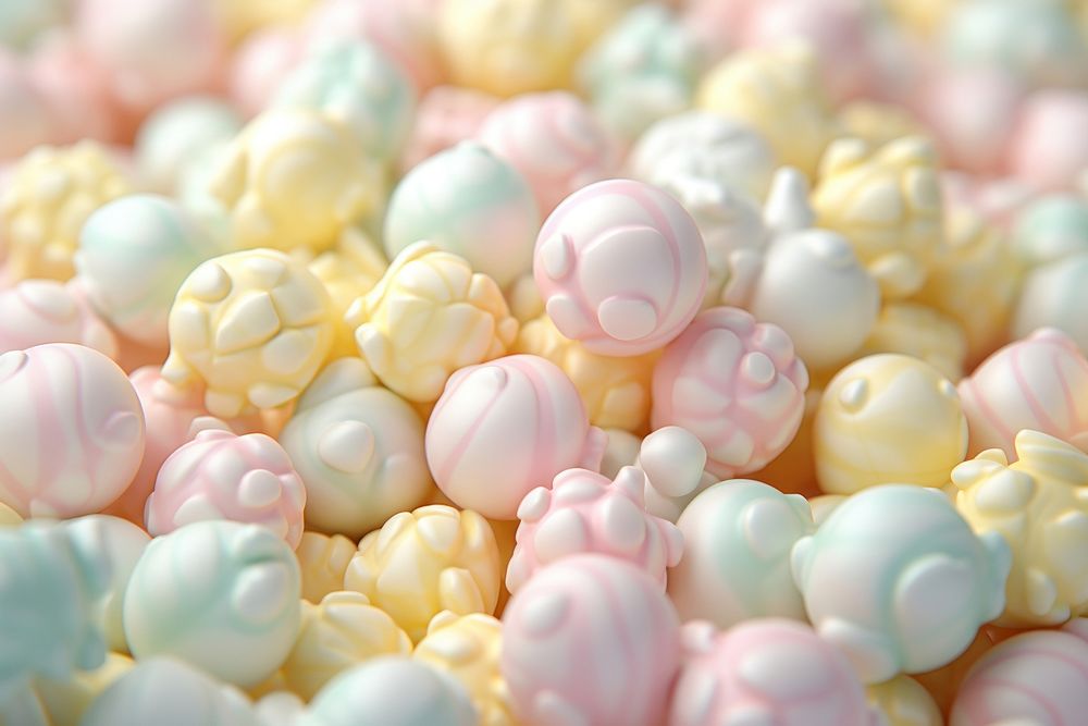 Pastel 3d popcorn confectionery candy food.