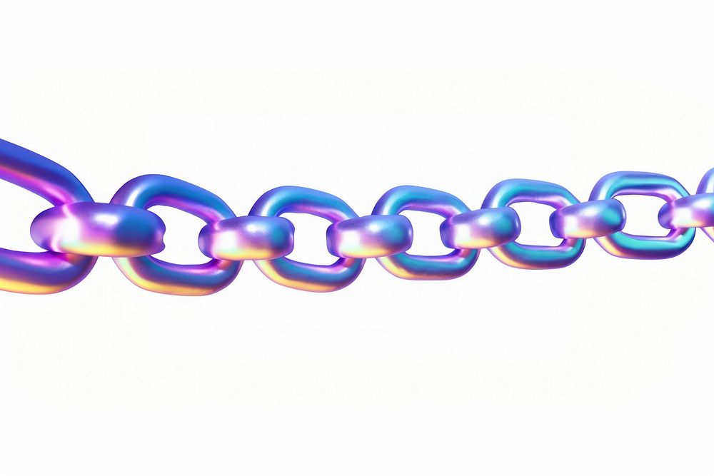 A holography chain backgrounds white background futuristic.