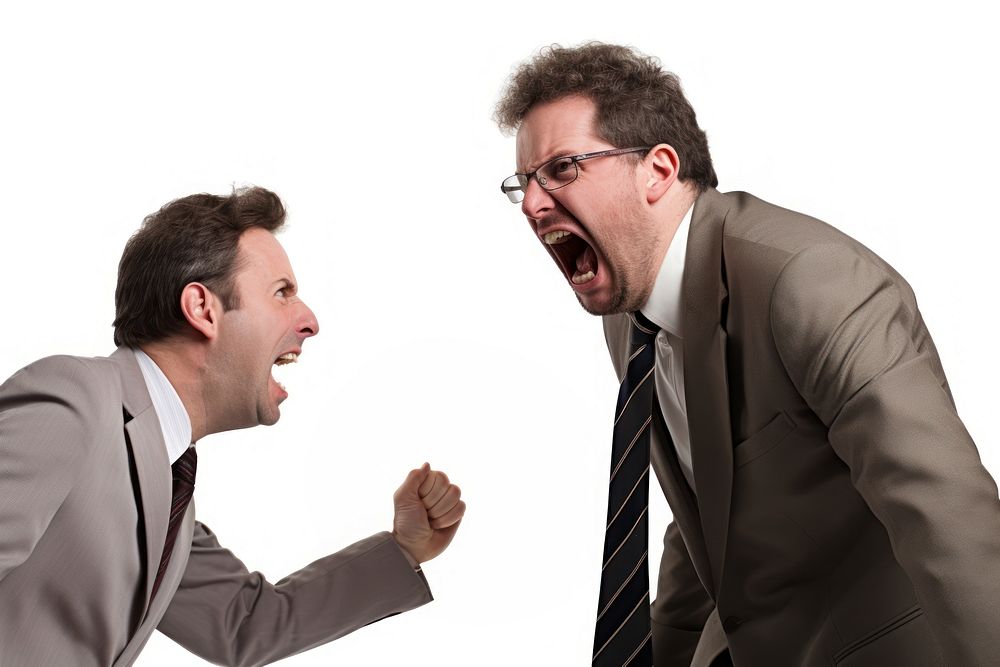 Businessman shouting arguing adult.