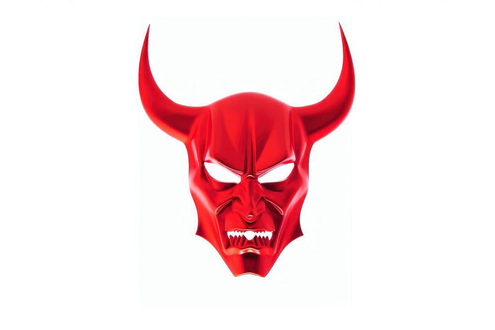 Devil Lucifer mask white background representation. AI generated Image by rawpixel.