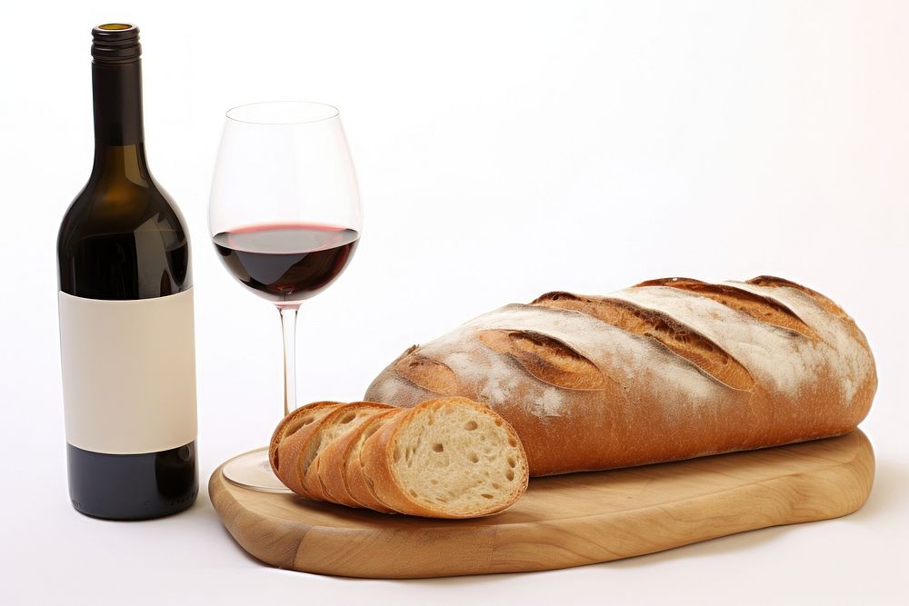 French bread glass wine.