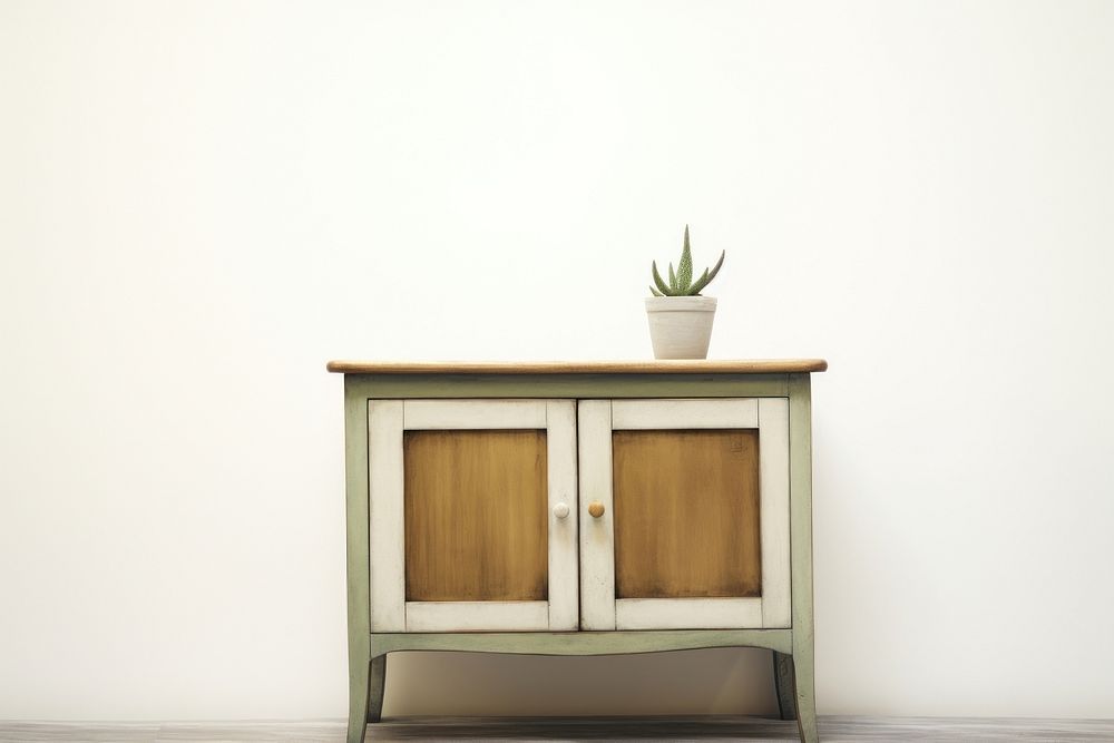 Houseplants furniture sideboard cabinet architecture nightstand flooring. AI generated Image by rawpixel.