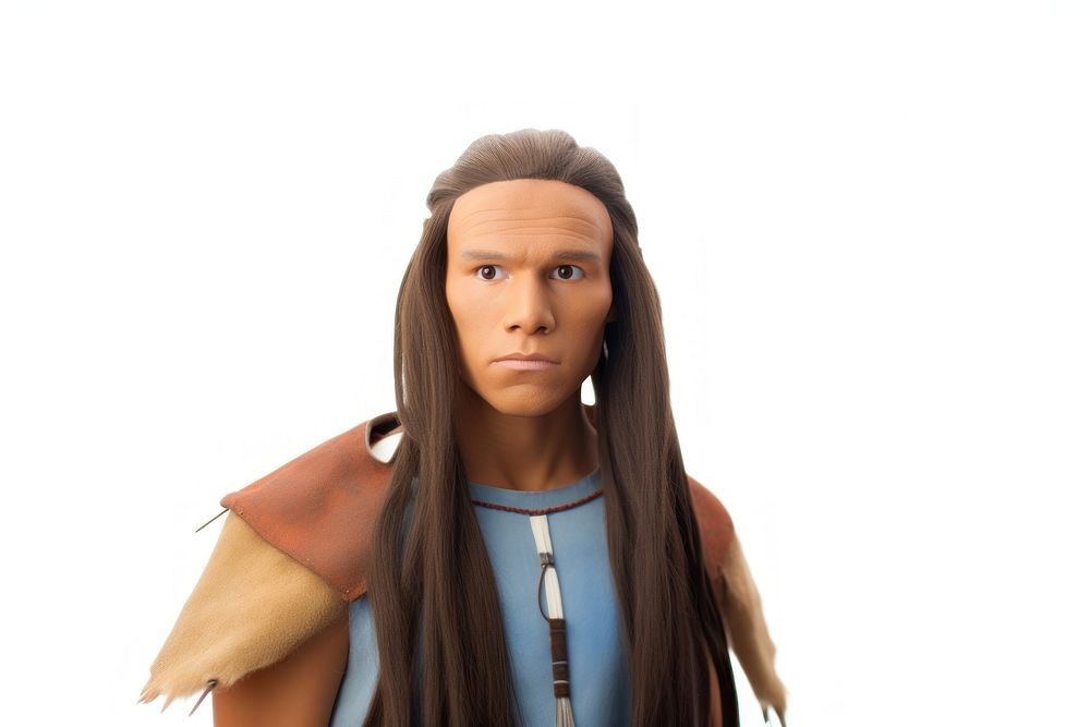 Native american white background hairstyle portrait. AI generated Image by rawpixel.