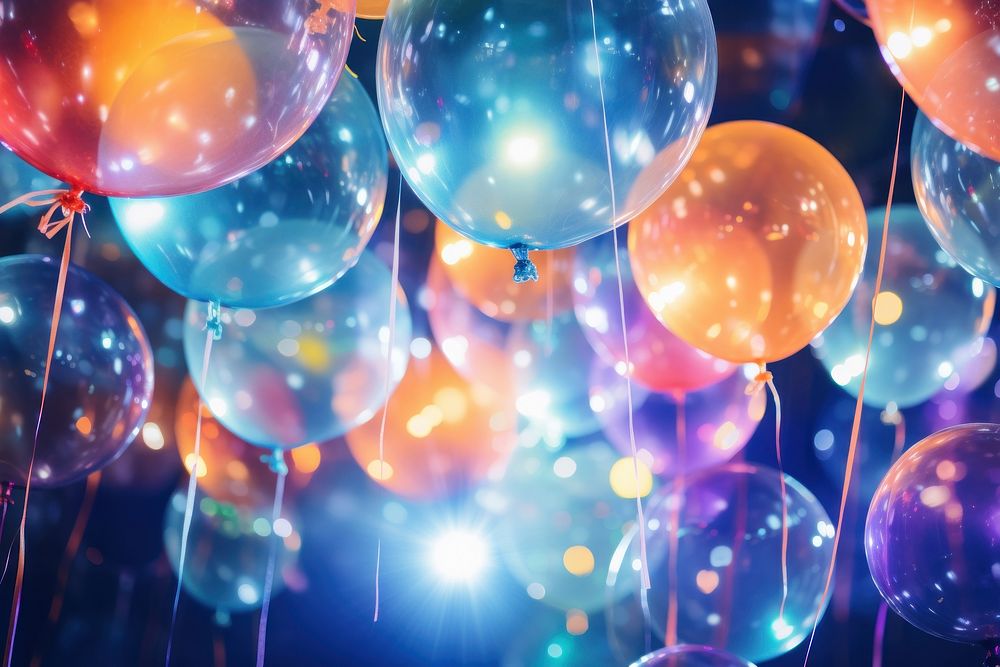  Neon light ballon party background backgrounds abstract balloon. AI generated Image by rawpixel.