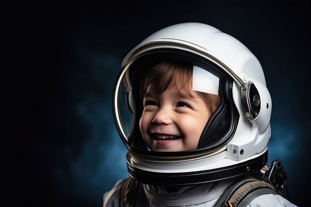  Space astronaut helmet smiling. AI generated Image by rawpixel.
