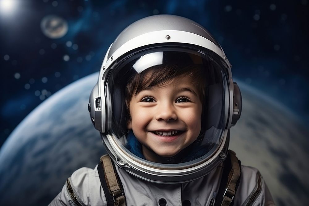  Space astronaut helmet smiling. 
