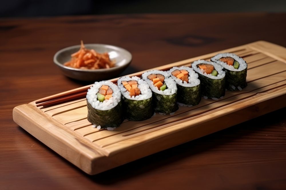 Korean chopsticks sushi plate.