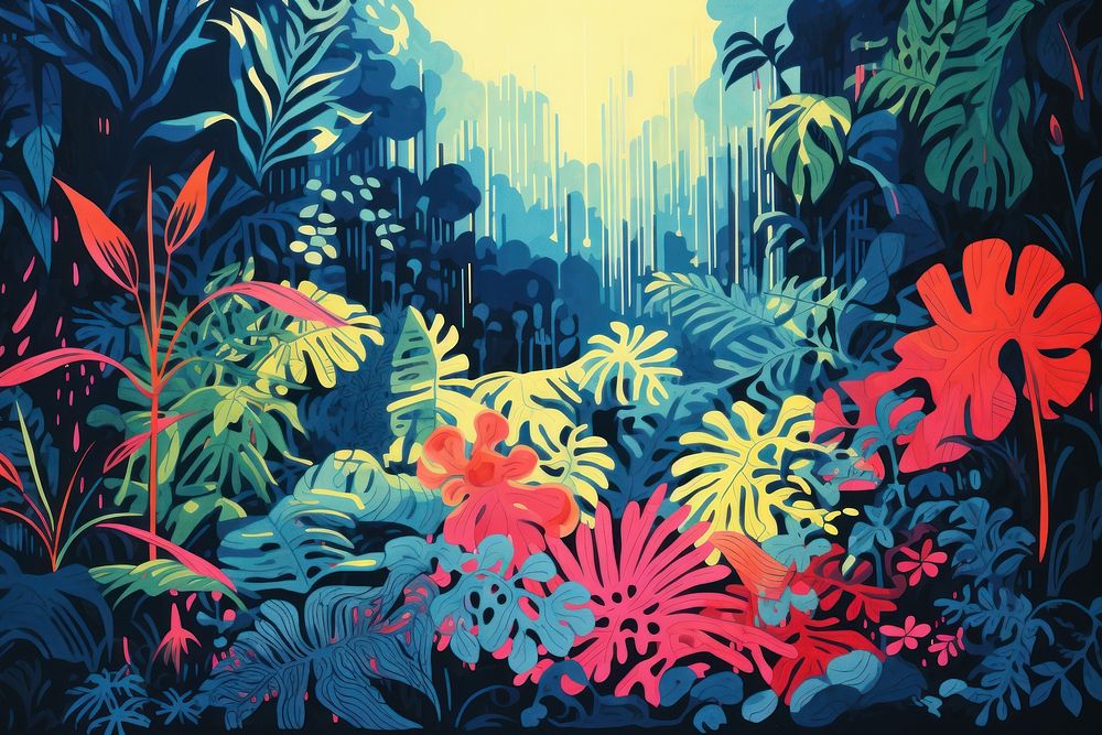  Jungle art vegetation outdoors. AI generated Image by rawpixel.