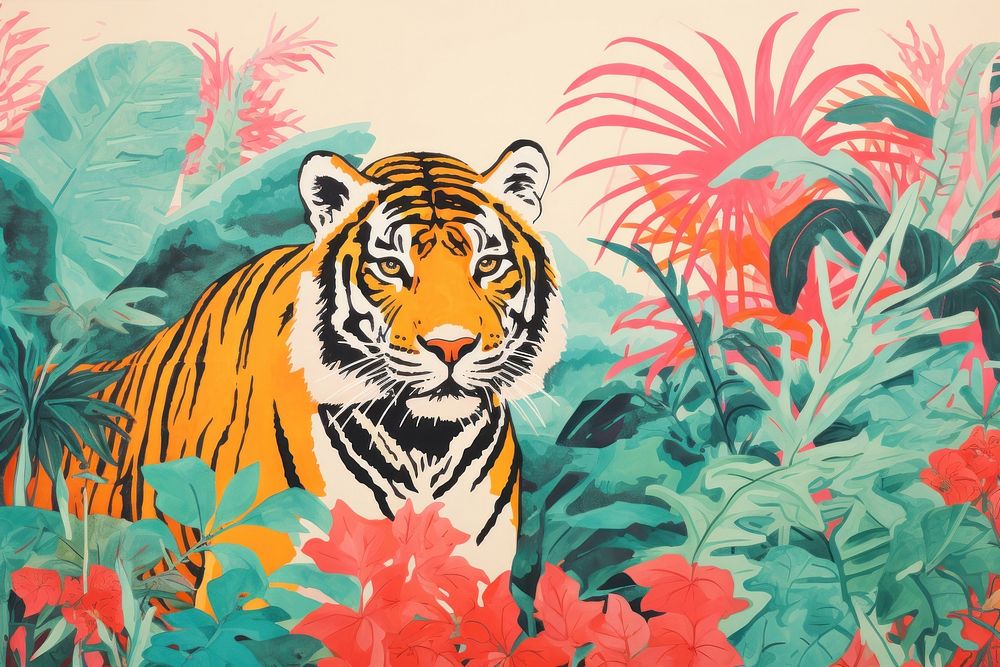  Jungle art wildlife outdoors. AI generated Image by rawpixel.
