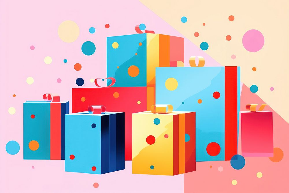  Gift boxes abstract celebration anniversary. AI generated Image by rawpixel.