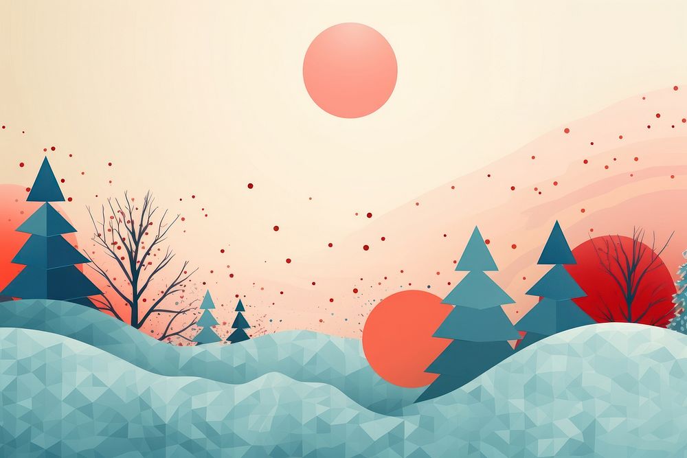  Winter landscape geometric background backgrounds outdoors pattern. AI generated Image by rawpixel.