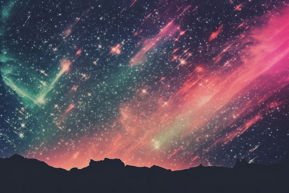  Falling stars space backgrounds astronomy. AI generated Image by rawpixel.
