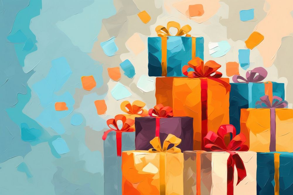  Pixellated birthday presents background backgrounds abstract gift. AI generated Image by rawpixel.