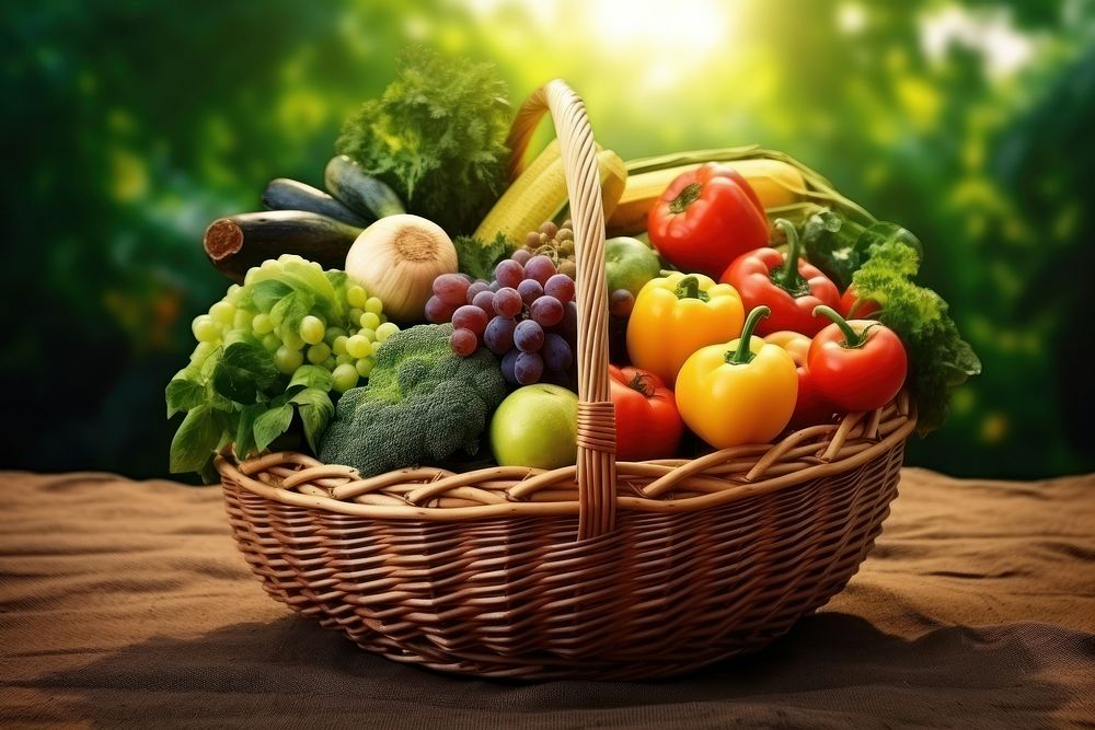 Agriculture fruit vegetable basket.