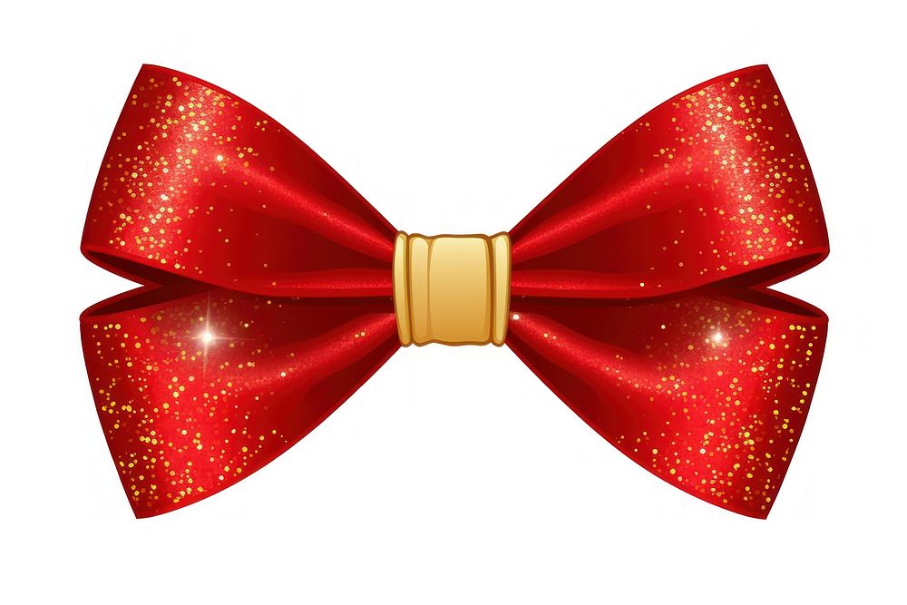 Bow gold red white background.