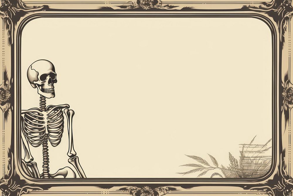 Bones drawing frame history. AI generated Image by rawpixel.