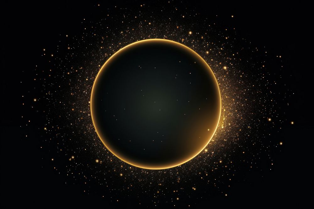 Glitter astronomy glowing eclipse.