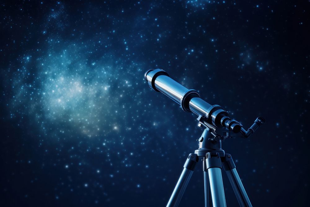  Night sky astronomy telescope outdoors. AI generated Image by rawpixel.