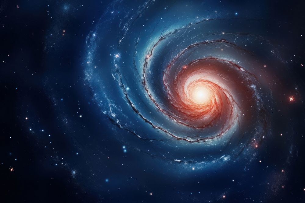  Spiral galaxy space backgrounds astronomy. AI generated Image by rawpixel.