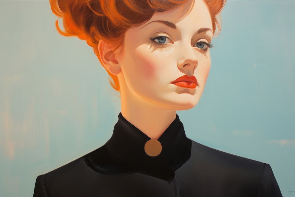Women wearing black suit painting portrait adult.