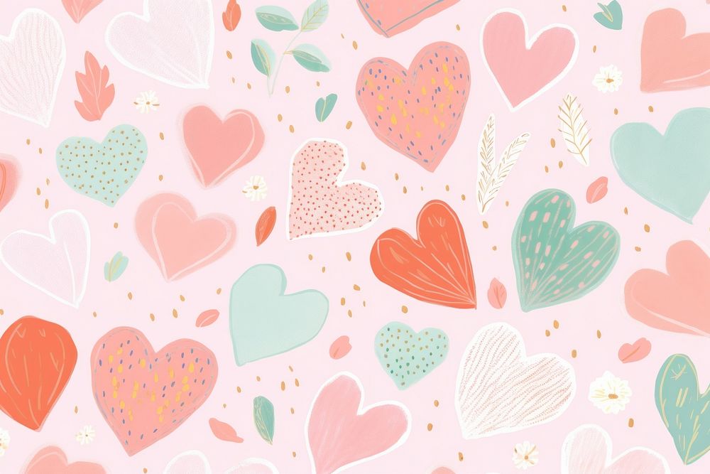  Hearts pattern backgrounds creativity. AI generated Image by rawpixel.