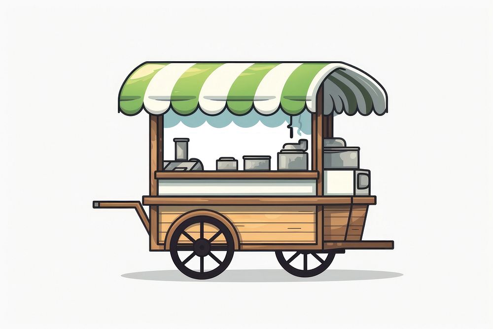 Small business vehicle cartoon kiosk. AI generated Image by rawpixel.