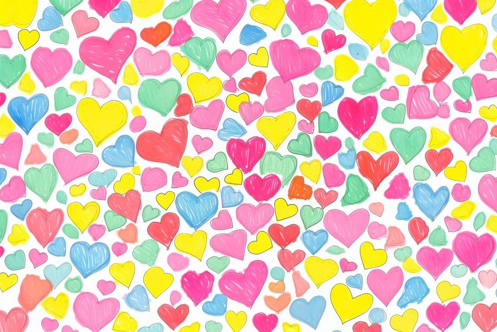  Hearts backgrounds pattern vibrant color. AI generated Image by rawpixel.