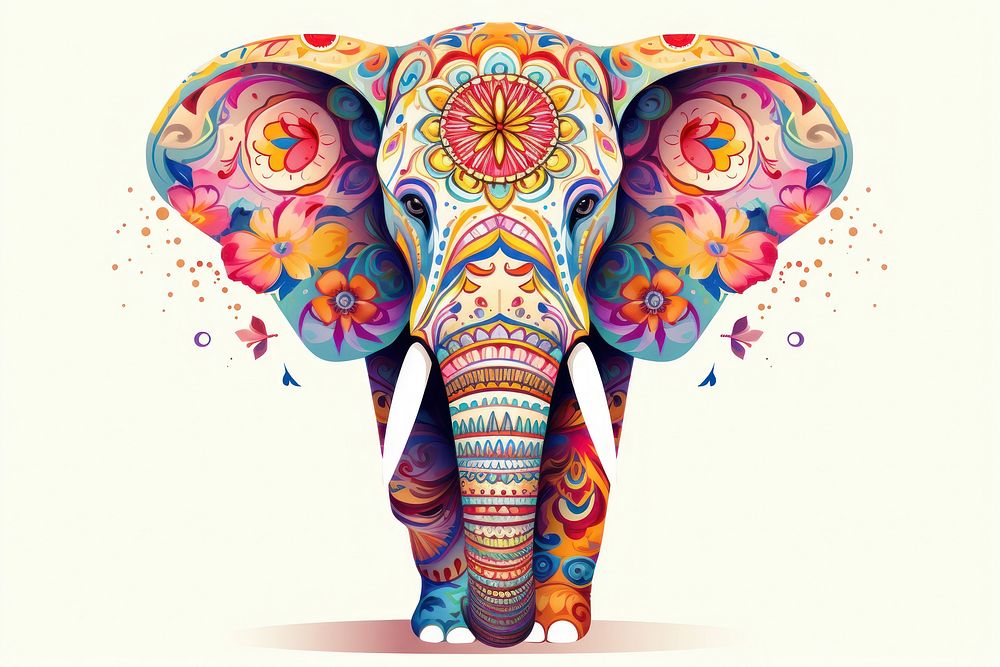 Elephant pattern mammal animal. AI generated Image by rawpixel.