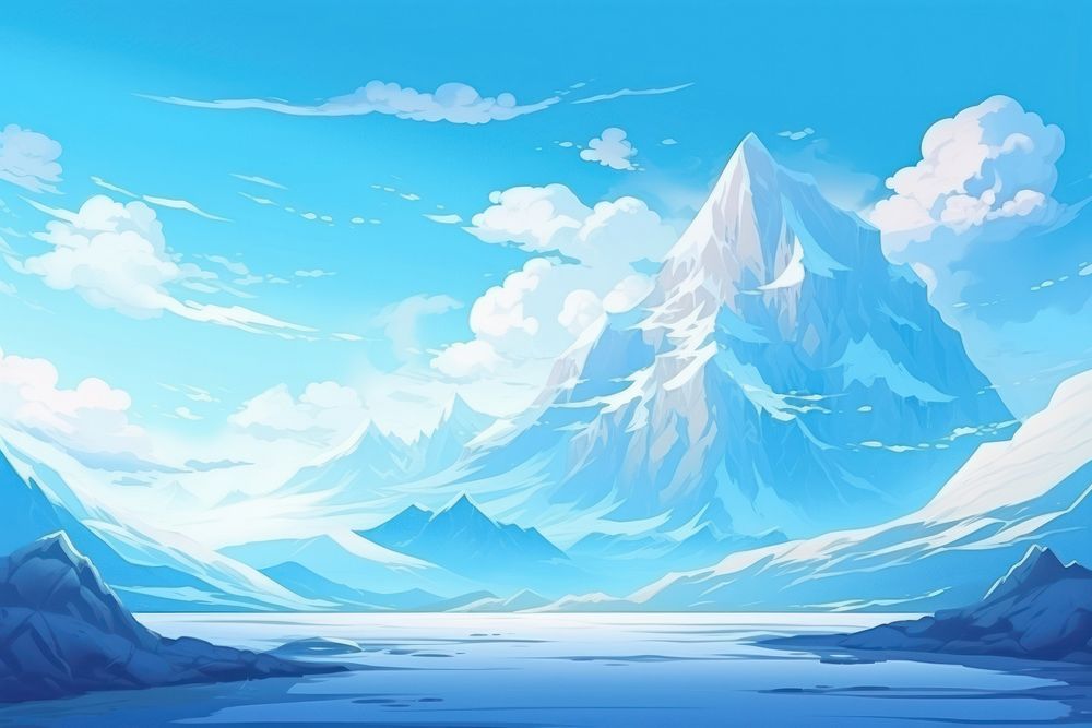 Ice mountain landscape backgrounds panoramic.