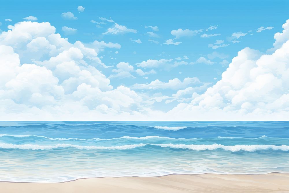  Beach sky sea backgrounds. AI generated Image by rawpixel.