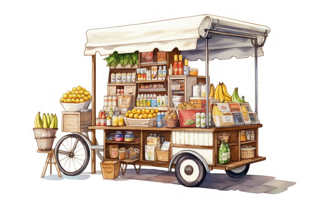 Small business vehicle cartoon banana. AI generated Image by rawpixel.