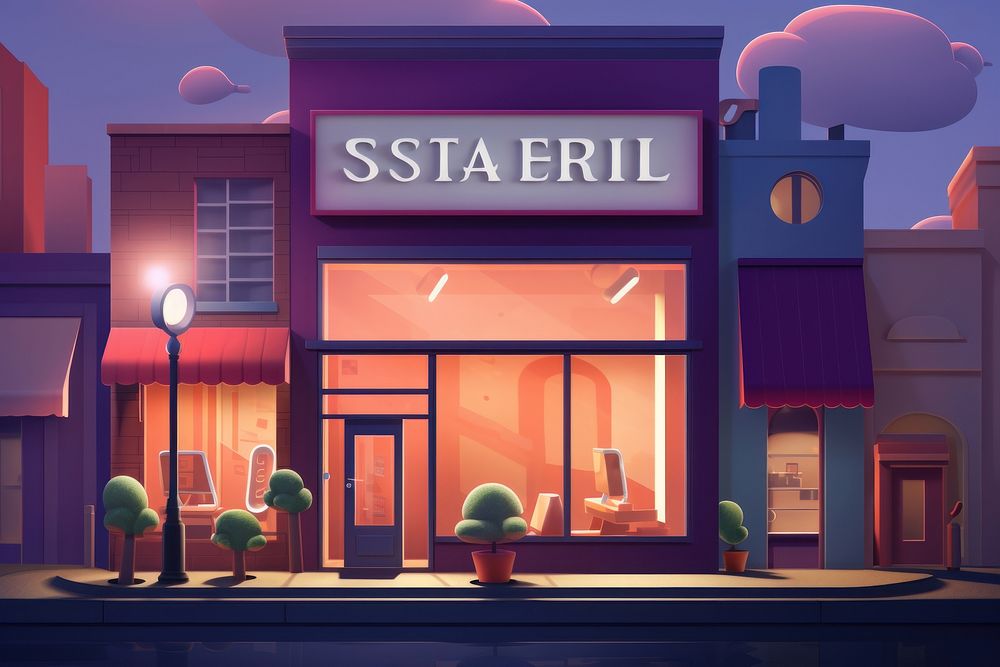 Small business sign architecture illuminated. AI generated Image by rawpixel.
