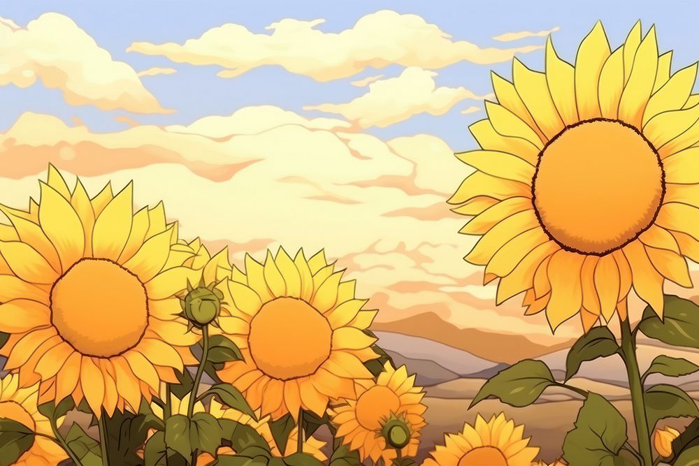 Sunflower backgrounds landscape outdoors.