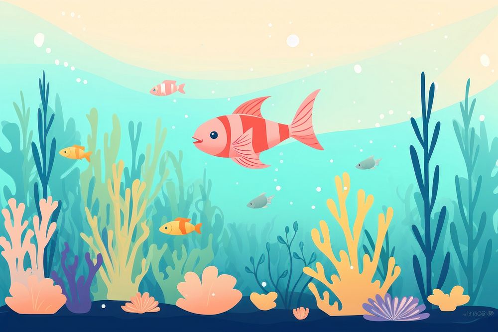 Undersea with fish outdoors animal nature. AI generated Image by rawpixel.
