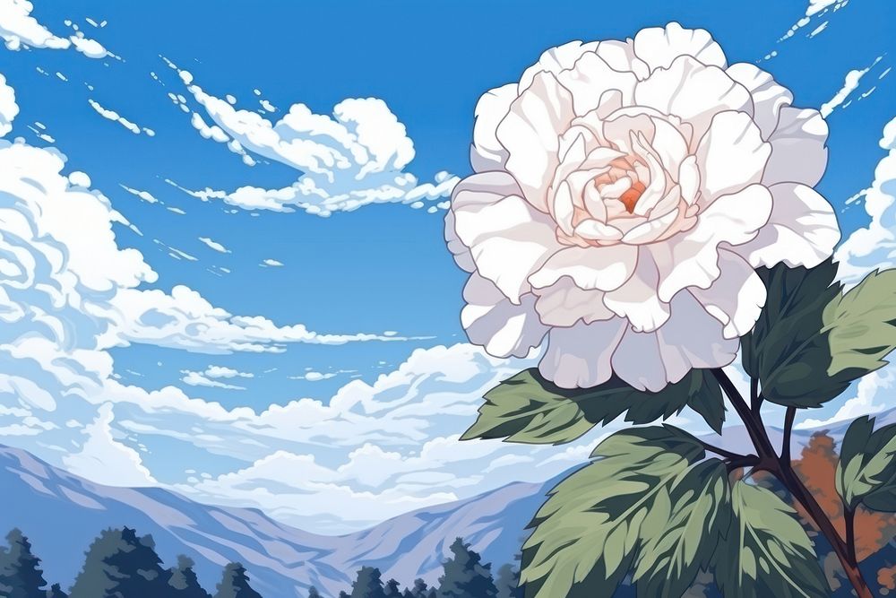 White rose landscape outdoors nature.