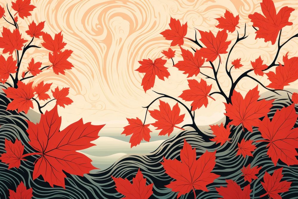  Maple leaf backgrounds nature plant. AI generated Image by rawpixel.