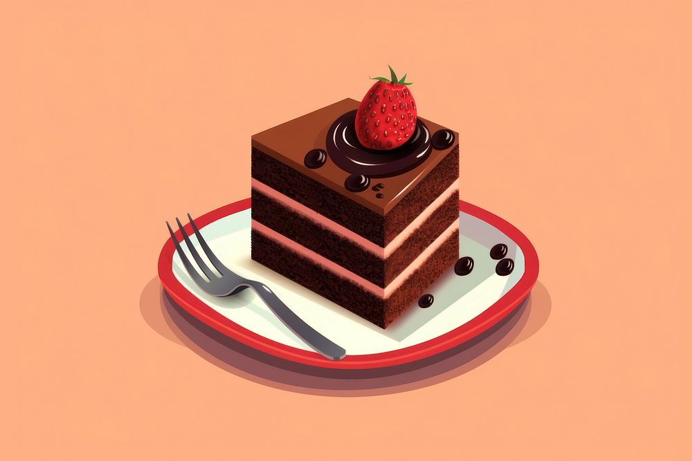 Chocolate cake strawberry chocolate dessert.