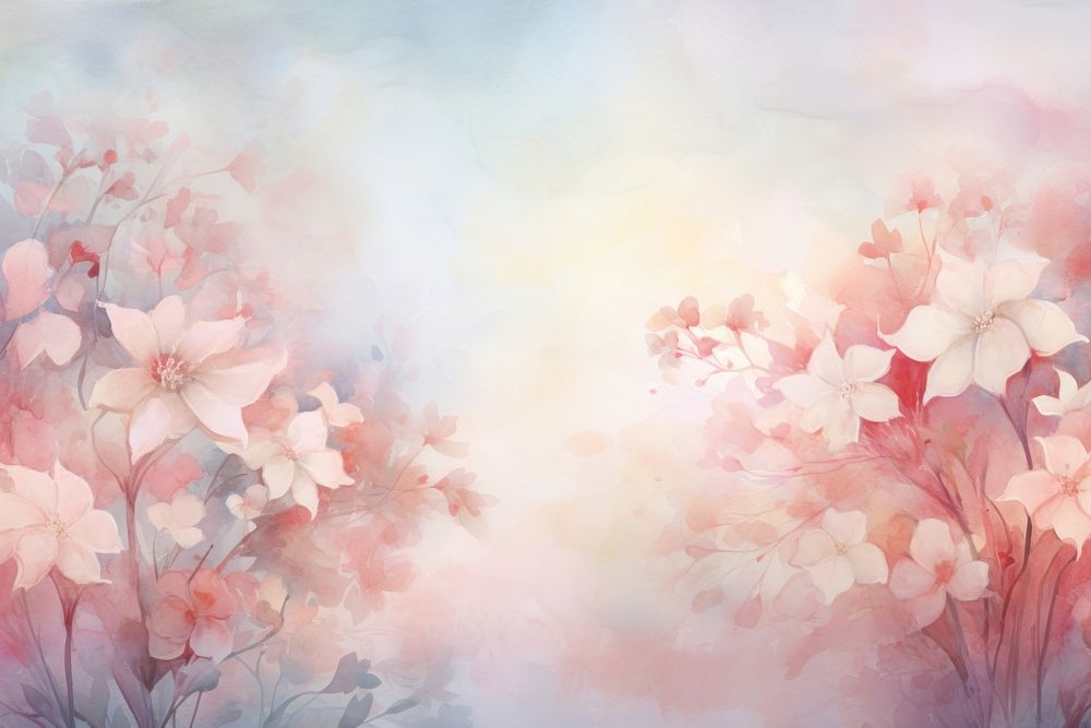  Painting of flower border backgrounds outdoors plant. AI generated Image by rawpixel.